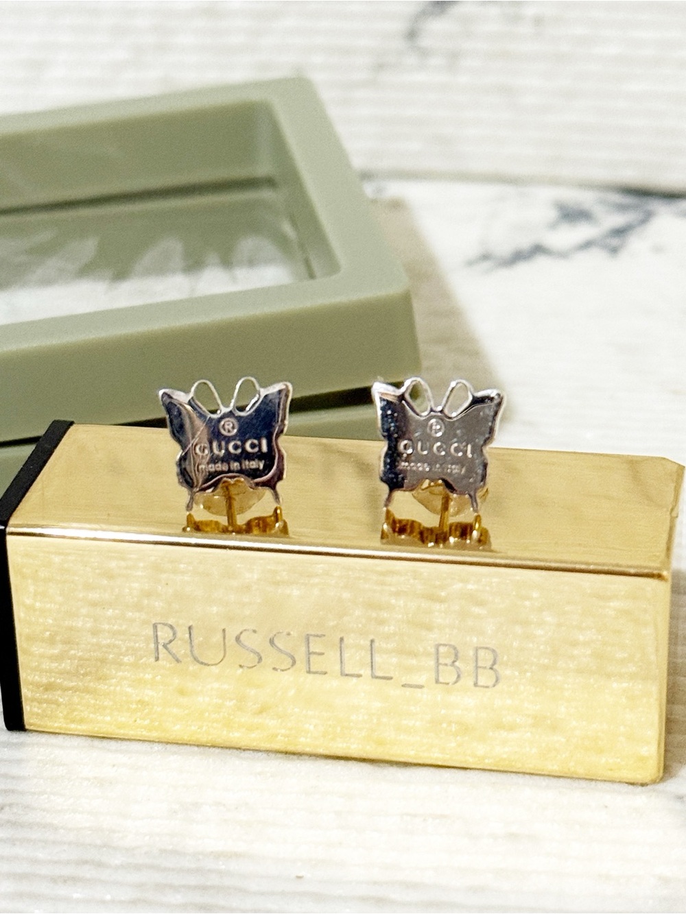 Gucci Butterfly Trademark Earrings • 925 Sterling Silver - Picture 3 of 9